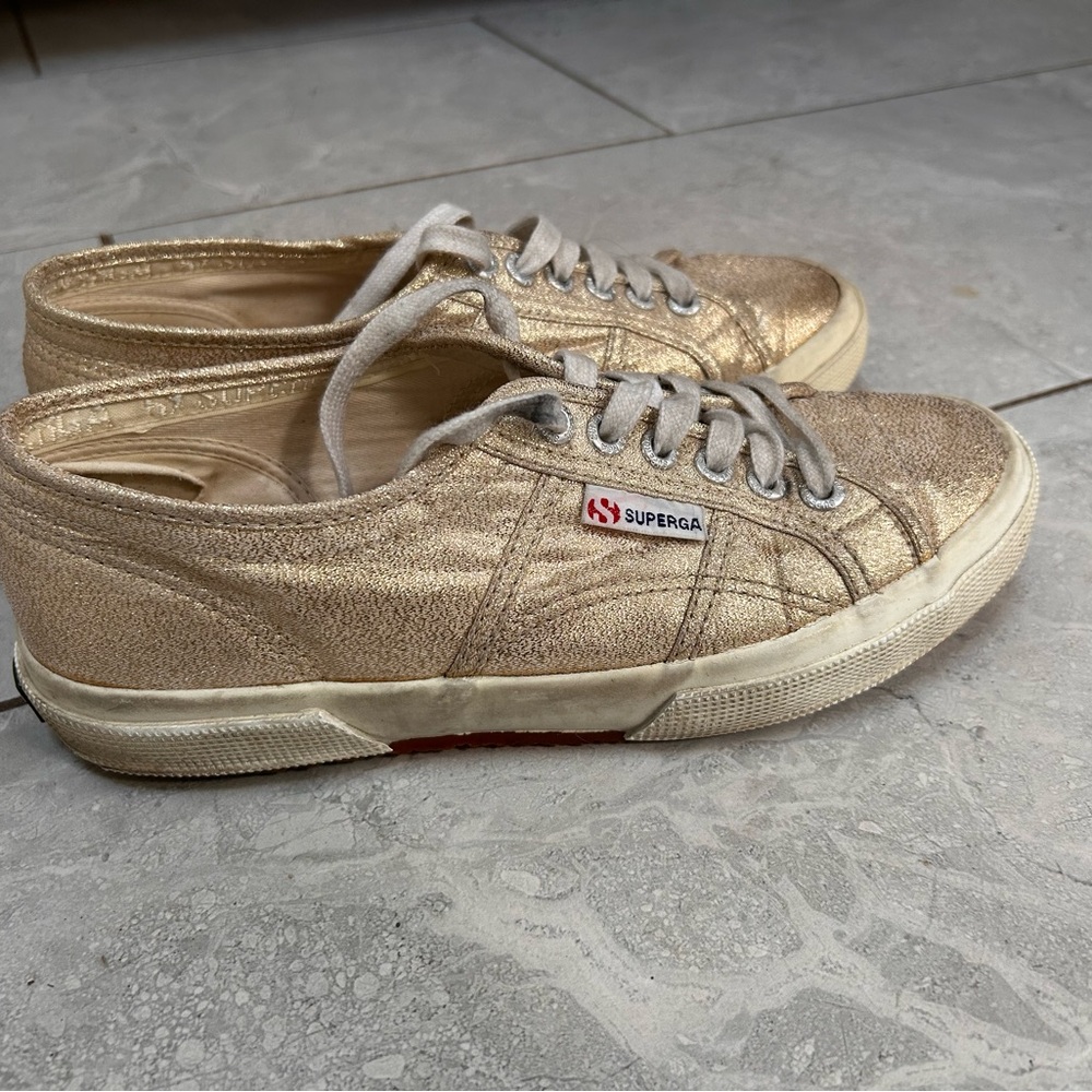 Superga Metallic Gold Sneakers